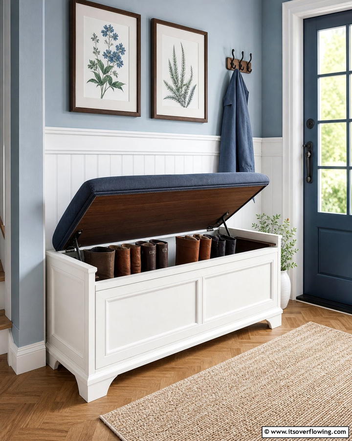 Boot Storage Benches with Hidden Compartments - 25 Creative Boot Storage Ideas for Organized Homes