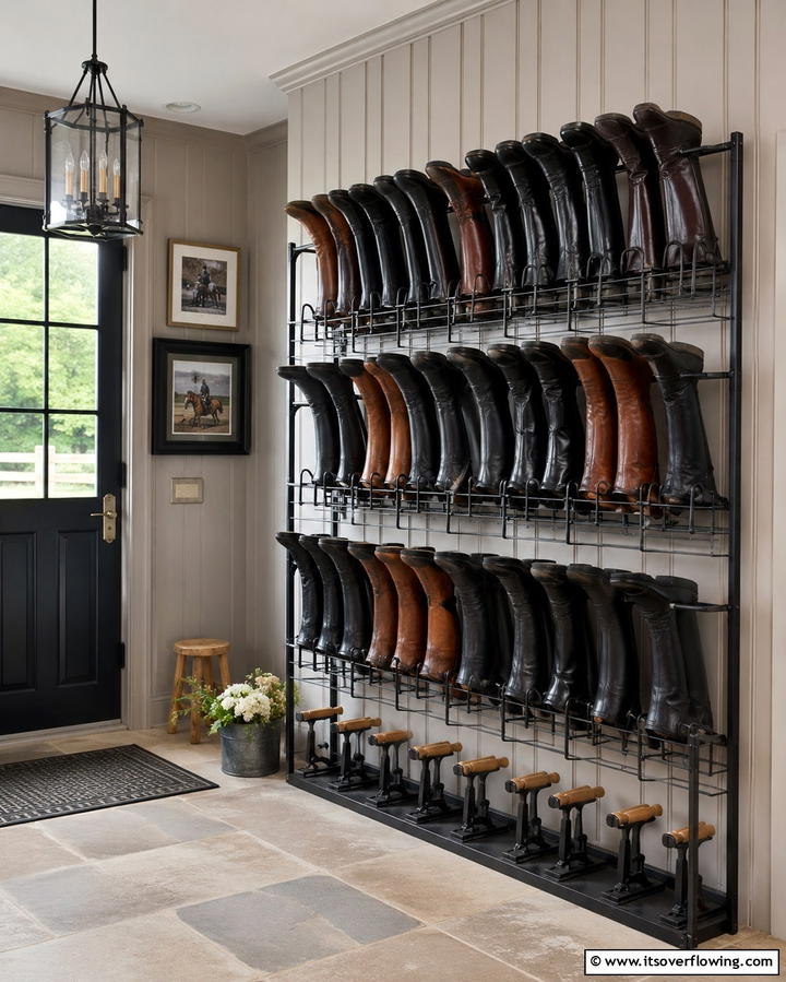 Boot Storage Rack - 30 Functional Tack Room Organization Solutions