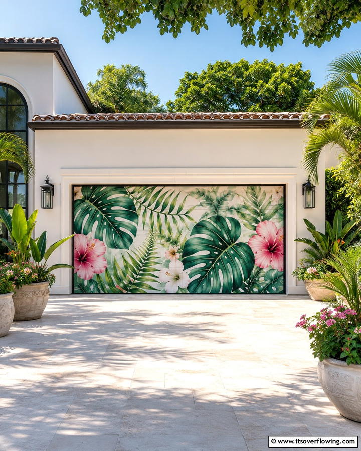 Botanical Garden Flourish - 30 Garage Door Mural Ideas for Creative Curb Appeal