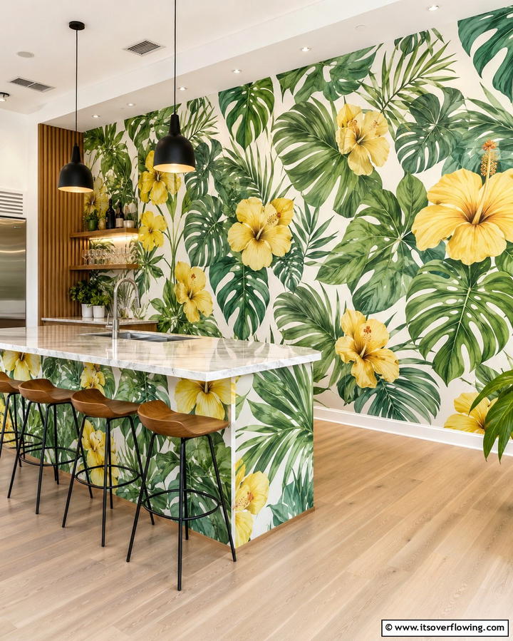 Botanical Prints in Green and Yellow - 25 Green and Yellow Kitchen Ideas for Freshness