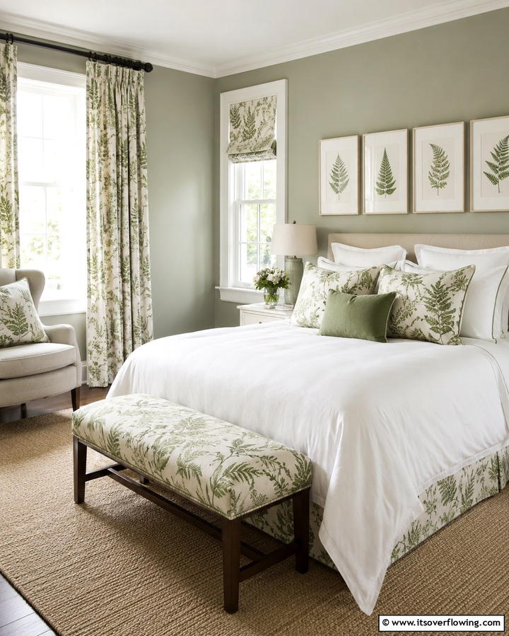 Botanical Prints on Fabrics - 30 Forest-Themed Bedroom Ideas for Nature-Inspired Retreats