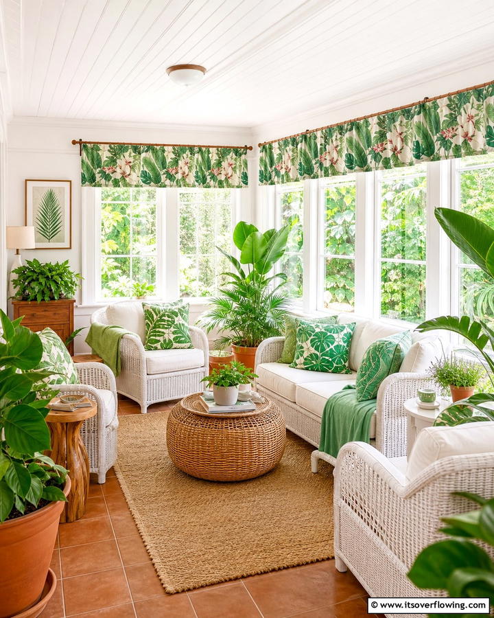 Botanical Prints - 21 Elegant Window Valance Ideas to Frame Your View