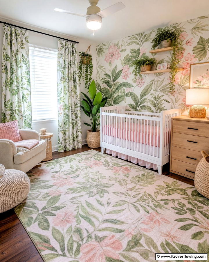 Botanical Themed Decor - 20 Pink and Green Nursery Ideas for a Sweet Retreat