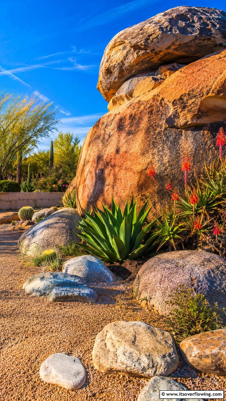 Boulder Feature Garden - 30 Desert Landscape Ideas for Low-Water Gardens