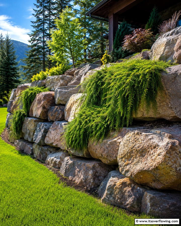 Boulder Retaining Walls - 25 Rock Landscaping Ideas to Transform Your Outdoor Space