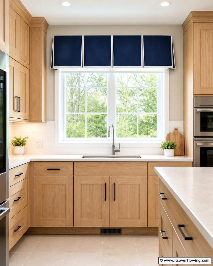 Box Pleat Valances for Structure - 25 Kitchen Valance Ideas to Add Style and Privacy