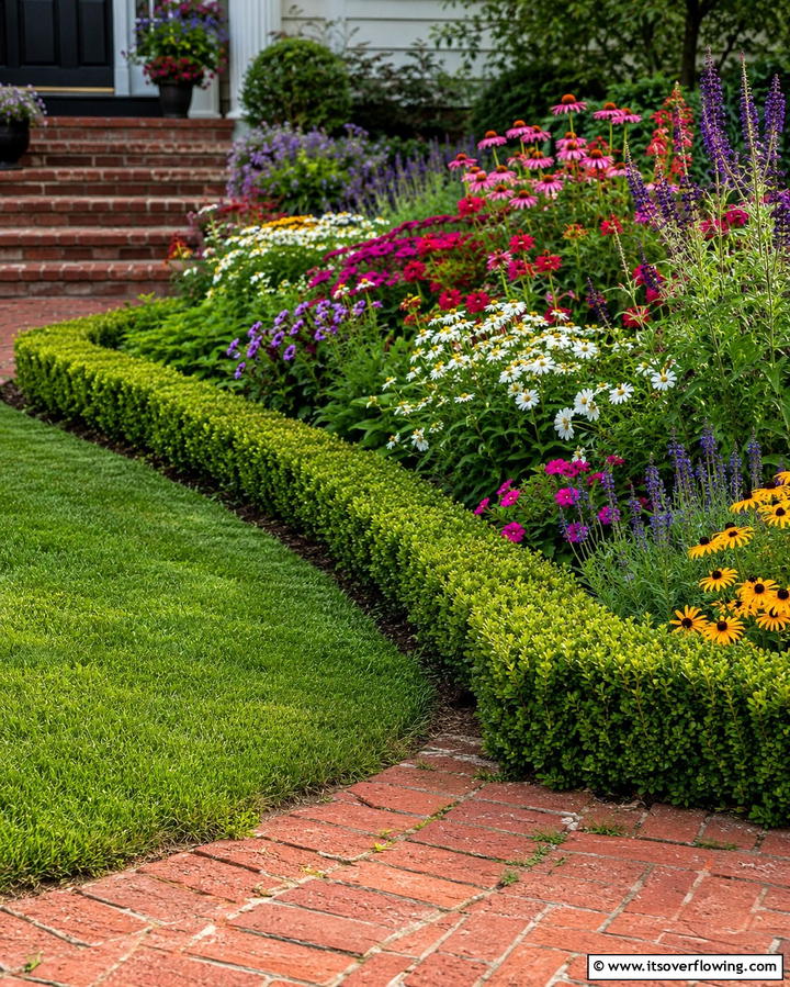 Boxwood Edging for Flower Beds - 25 Elegant Front Yard Boxwood Design Ideas