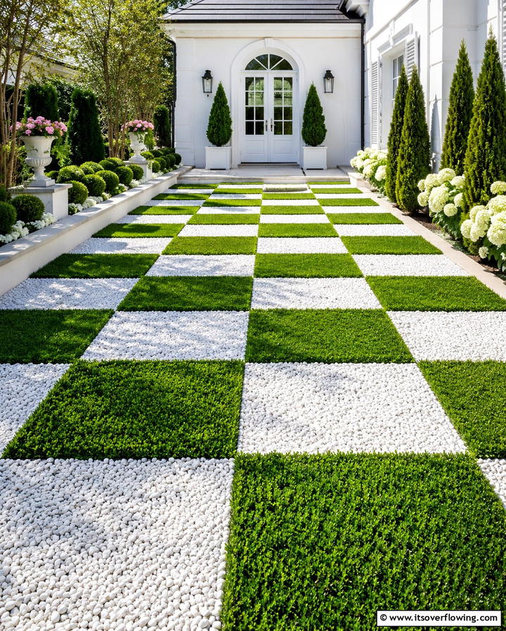 Boxwood in Geometric Patterns - 25 Elegant Front Yard Boxwood Design Ideas