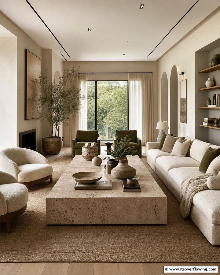 Break Up the Space with Floating Furniture - 25 Long Living Room Ideas for Spacious Homes