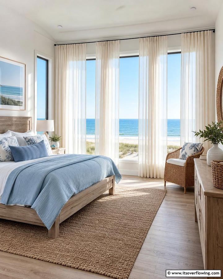 Breezy Window Treatments - 21 Coastal Bedroom Ideas for Relaxing Beach Vibes