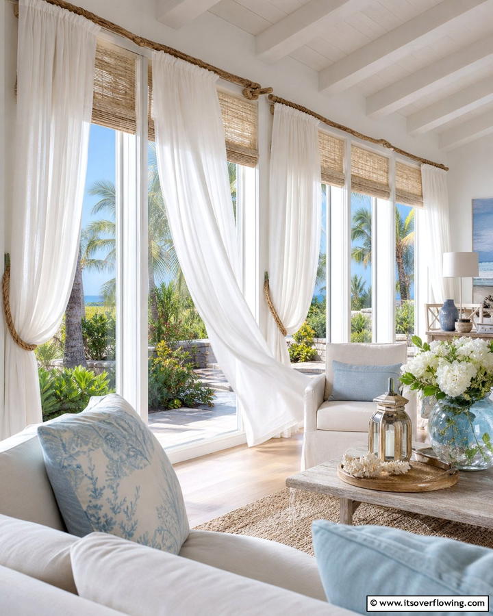 Breezy Window Treatments - 21 Beach House Decor Ideas for a Coastal-Inspired Home Retreat
