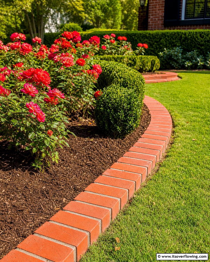 Brick Border for Mulch Beds - 20 Mulch Edging Ideas to Define and Beautify Your Garden Beds