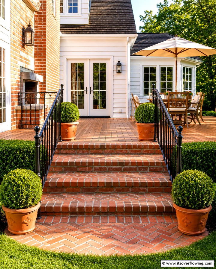 Brick Deck Steps for Classic Elegance - 25 Deck Steps Ideas for a Safe and Stylish Entry