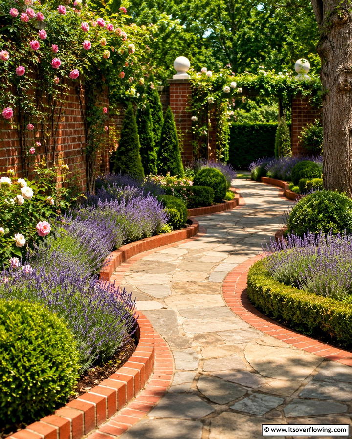 Brick Edged Curved Walkways - 25 Curved Walkway Ideas for a Charming Garden Path