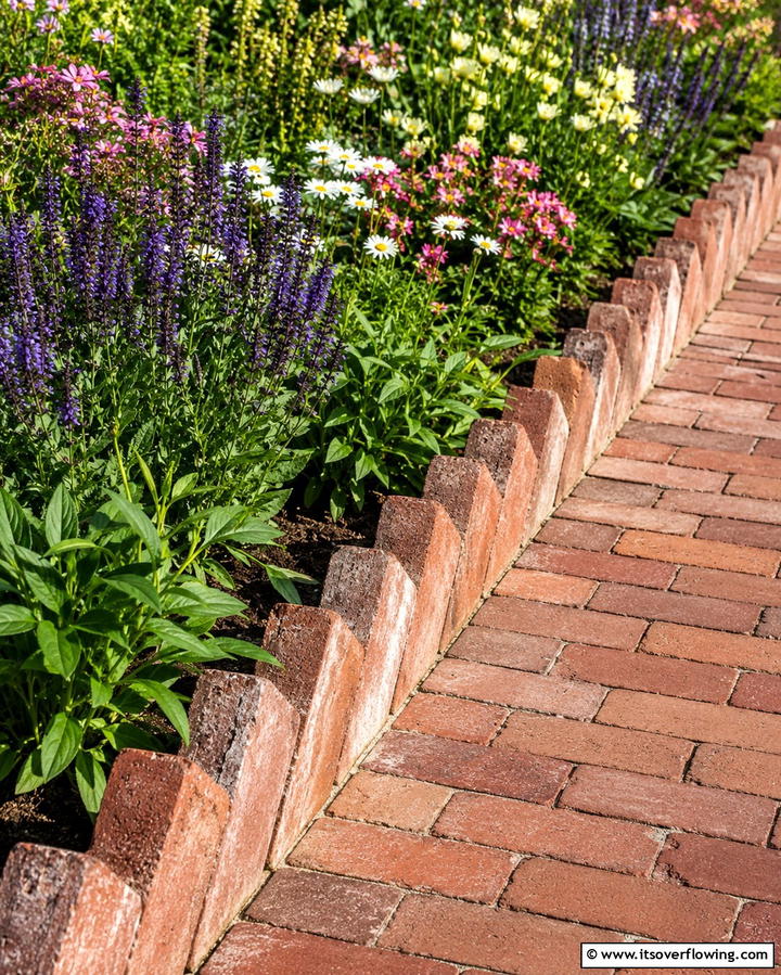 Brick Edging for a Timeless Look - 25 Low Maintenance Garden Border Ideas for Easy Landscaping