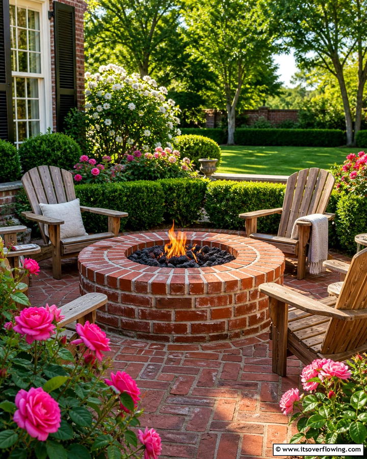 Brick Fire Pit - 25 Backyard Fire Pit Ideas for Cozy Landscaping