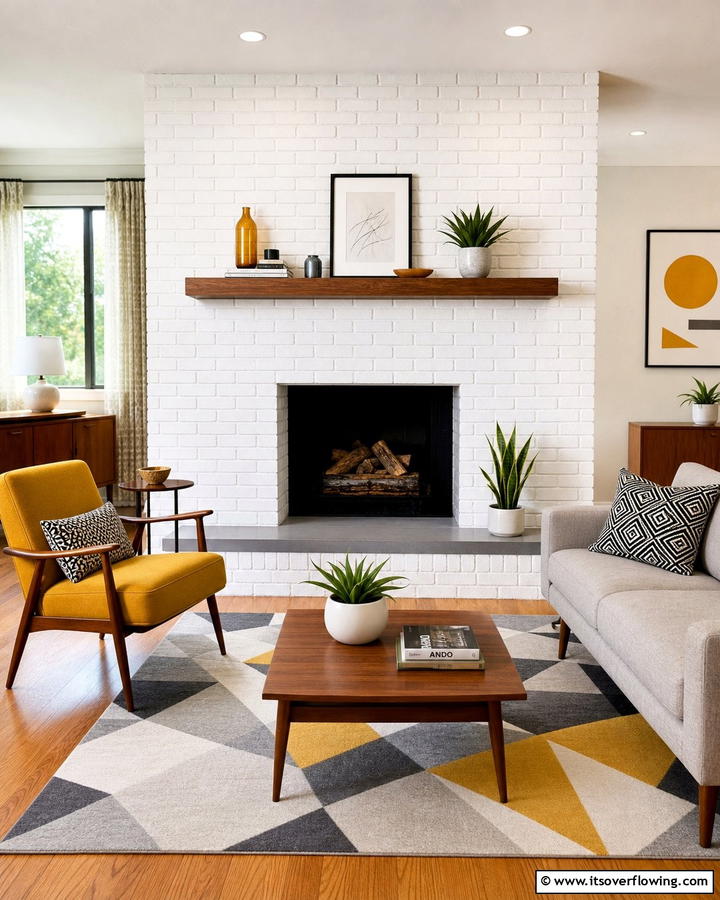 Brick Fireplaces with a Modern Twist - 20 Mid-century Modern Fireplace Ideas for a Retro Look
