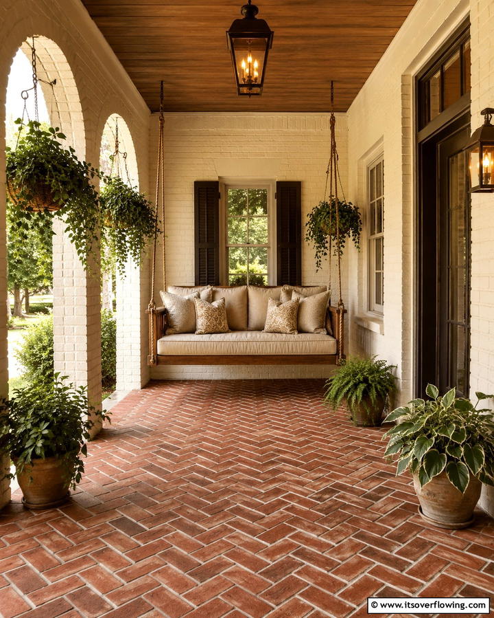 Brick Flooring - 25 Porch Flooring Options for Stylish Outdoor Spaces