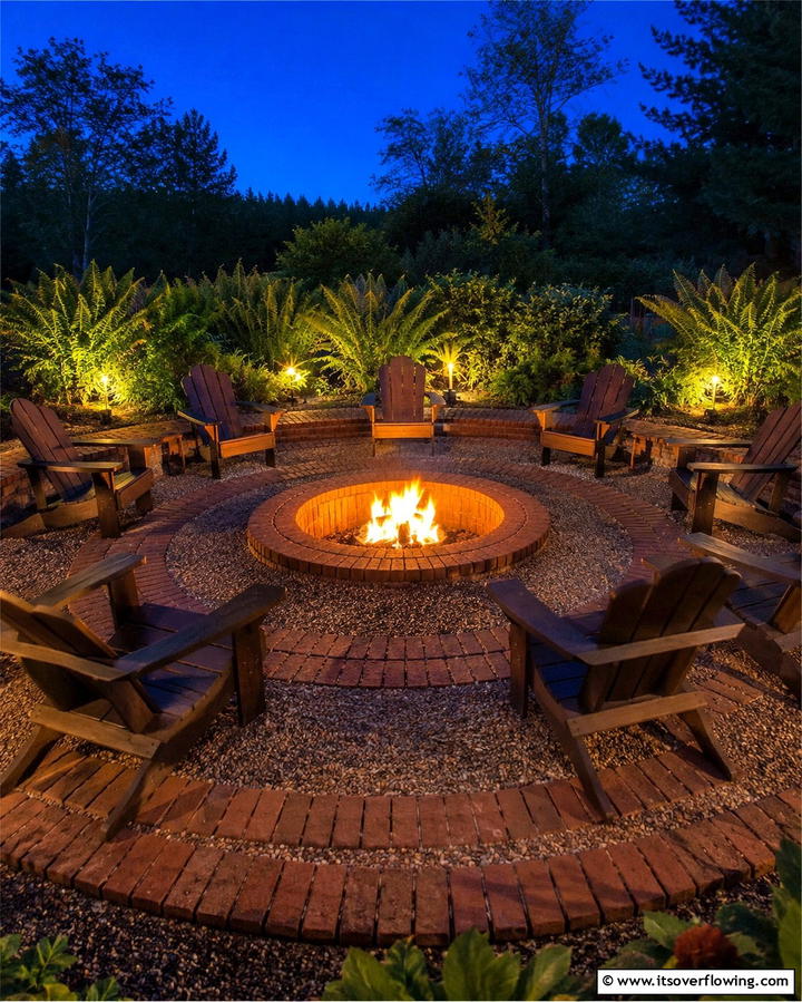 Brick Lined In Ground Fire Pit - 25 Wood Burning Fire Pit Ideas for Cozy Nights