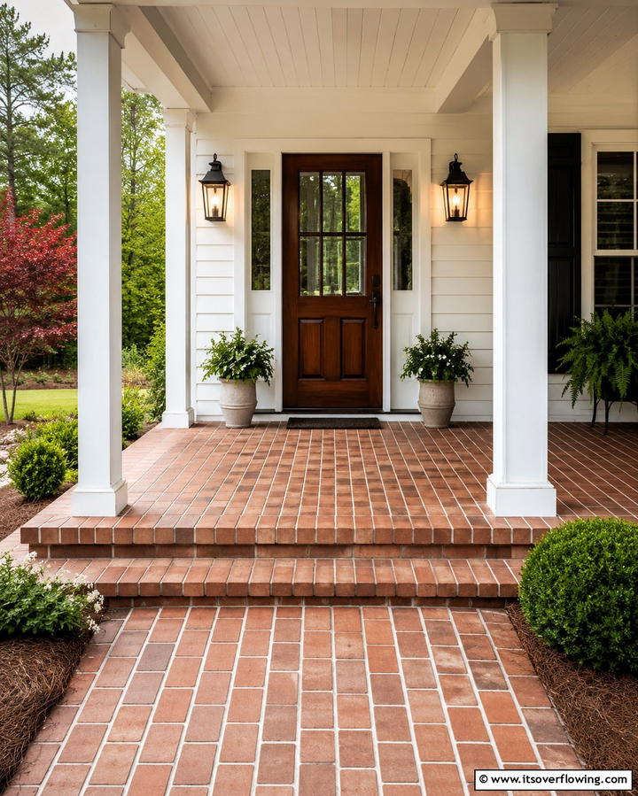 Brick Look Tiles - 25 Front Porch Tile Ideas for a Welcoming Entrance