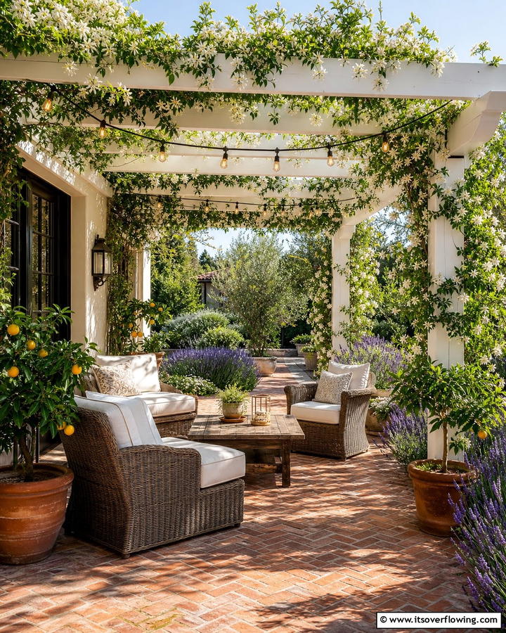 Brick Patio with Pergola Addition - 25 Creative Brick Patio Ideas for Your Backyard