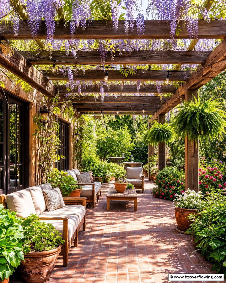 Brick Patio with Pergola - 25 Creative Brick Patio Ideas for Your Backyard