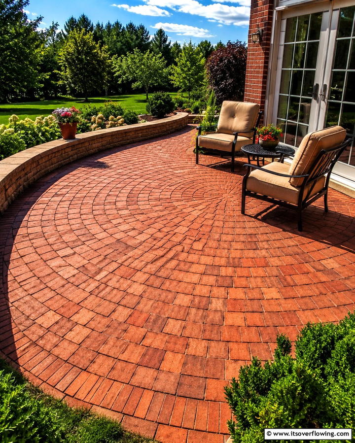 Brick Paved Semi Circle Patio - 25 Semi Circle Patio Ideas and Inspiration for Your Backyard