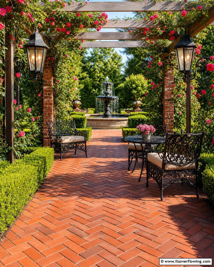 Brick Pavers for Timeless Style - 20 Pergola Flooring Ideas to Enhance Your Outdoor Space
