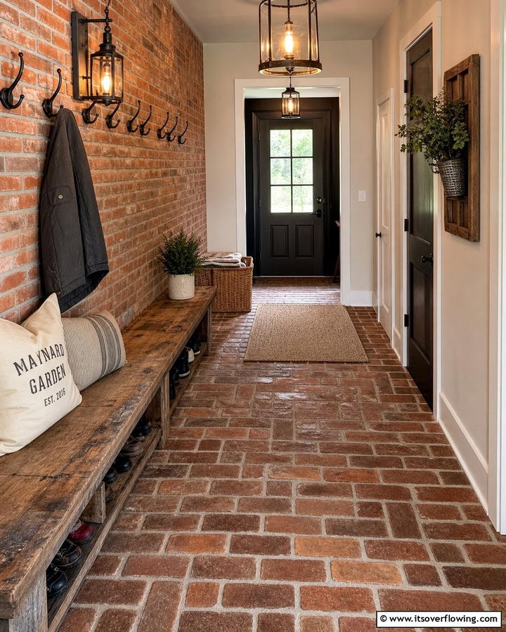 Brick Pavers - 20 Mudroom Floor Ideas to Elevate Your Entryway