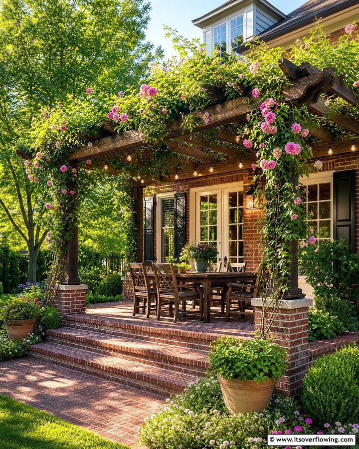Brick Porch with PergolaExact - 25 Brick Porch Ideas for a Charming Entrance