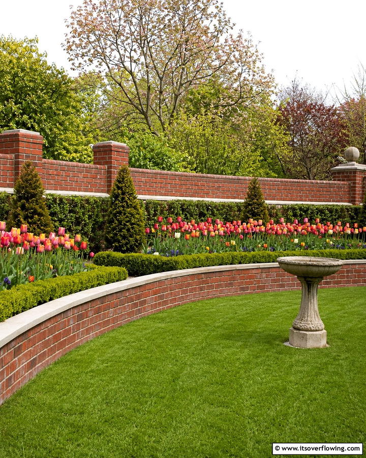 Brick Retaining WallOne - 25 Inexpensive Retaining Wall Ideas for Your Yard