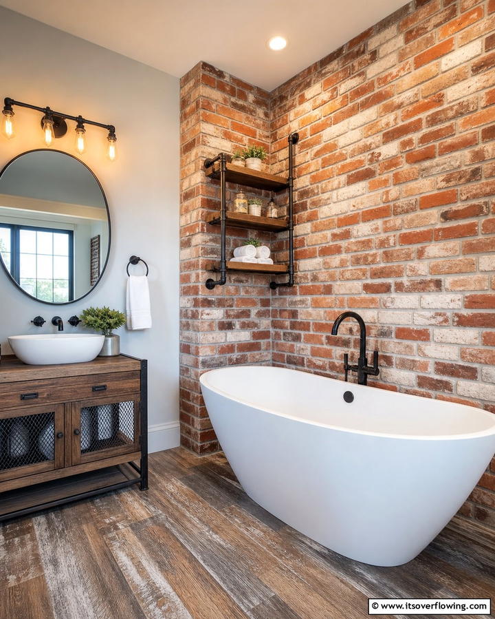 Brick Veneer Surround - 25 Bathtub Surround Ideas for a Luxurious Bathroom