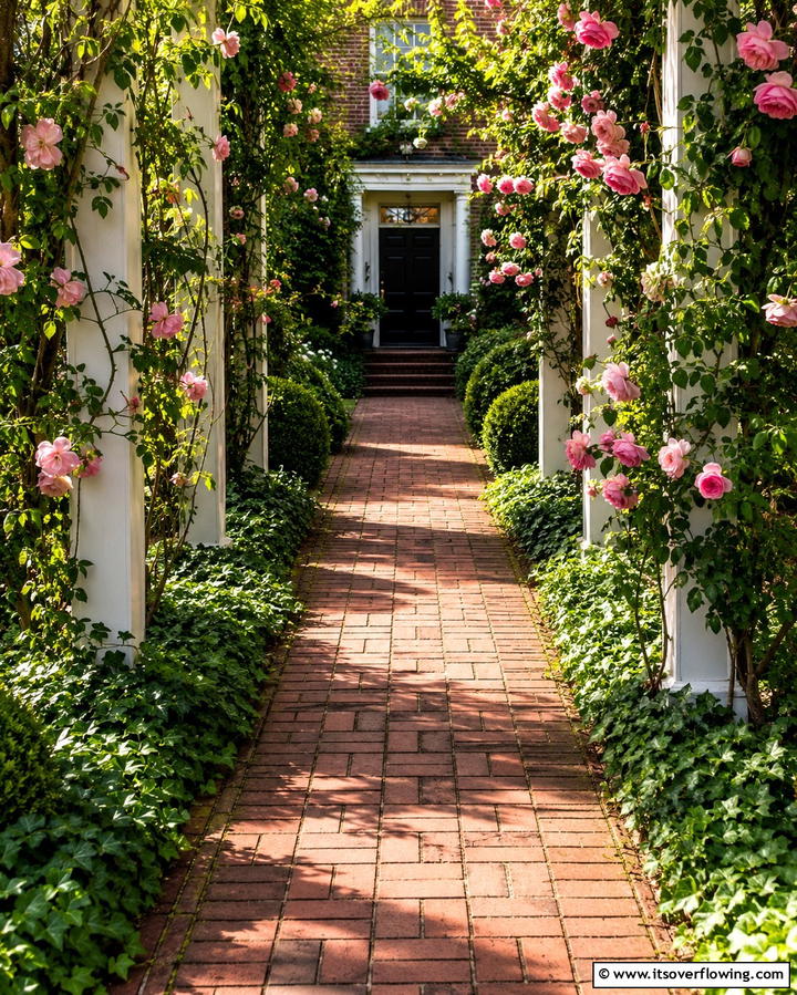 Brick Walkway - 30 Creative Stepping Stone Walkway Garden Ideas
