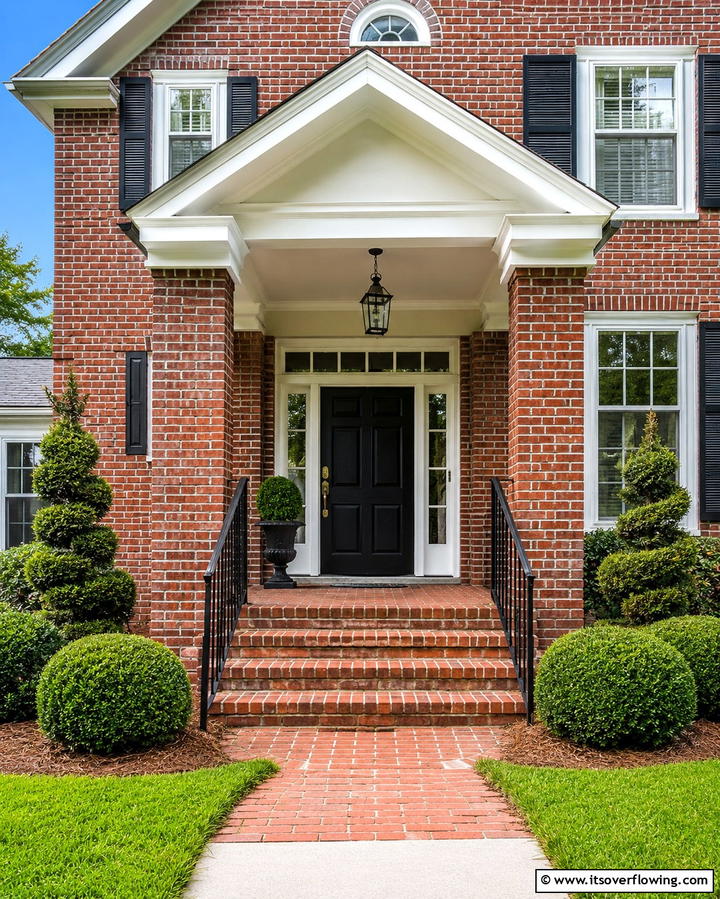 Brick and Mortar Gable Porch - 25 Open Gable Porch Ideas for a Welcoming Entrance