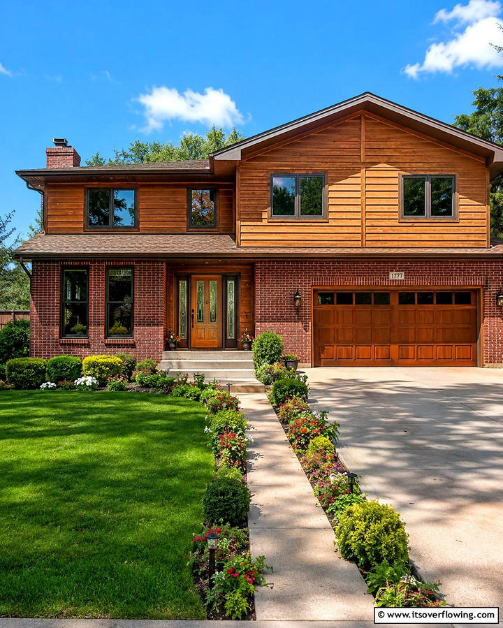 Brick and Wood Combinations - 25 1980s House Exterior Ideas for a Retro Look