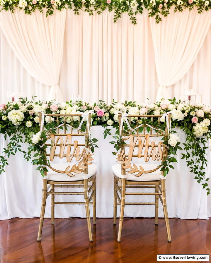 Bride and Groom Chair Signs - 30 Creative Wedding Sign Ideas to Personalize Events