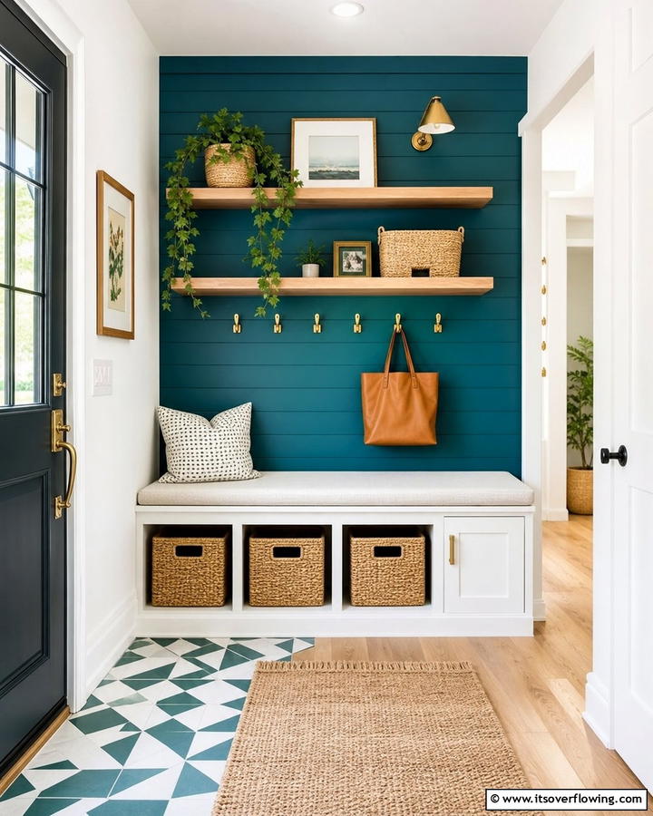 Bright Accent Walls - 25 Boot Room Ideas for Organized Entryways