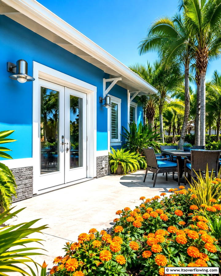 Bright Azure Appeal - 30 Serene Blue Exterior House Colors to Boost Curb Appeal