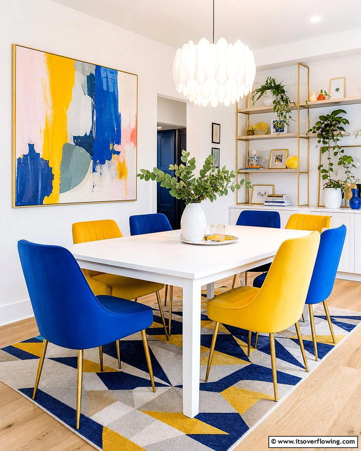 Bright Chairs for a Cheerful Vibe - 25 Vibrant Colorful Dining Room Ideas for a Fun Space