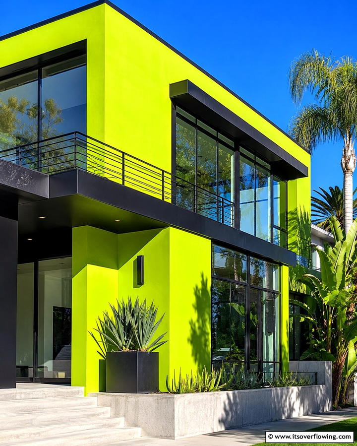 Bright Chartreuse Pop - 30 Green Exterior Paint Colors for Curb Appeal