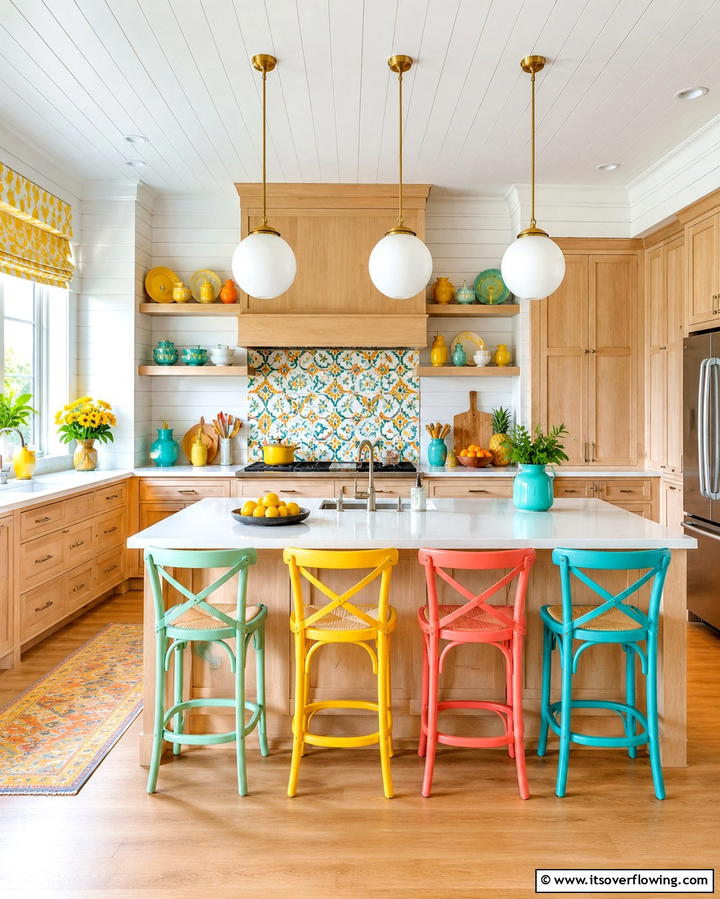 Bright Cheerful Playfulness - 30 Kitchens with Light Wood Cabinets- Warm & Airy Designs