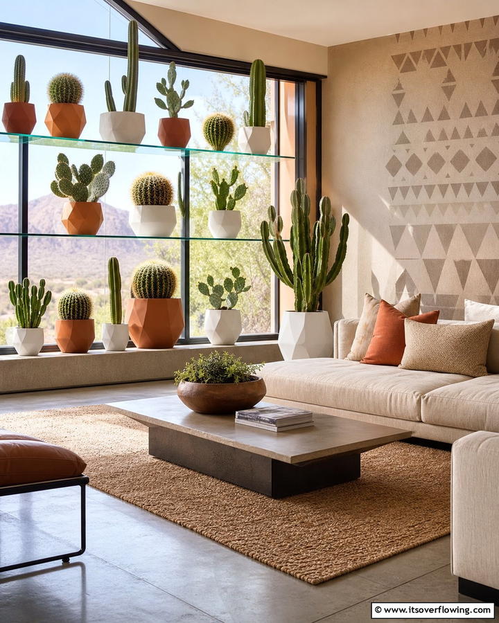 Bright Indoor Cacti - 20 Garden Window Ideas to Brighten Your Indoor Space