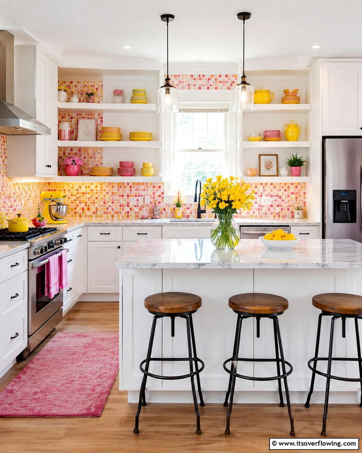 Bright Kitchen Decor - 30 Yellow and Pink Decor Ideas- Vibrant Home Accents