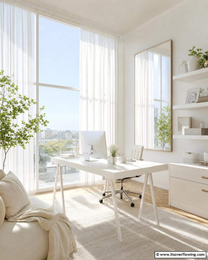 Bright Natural Light Office - 21 Small Home Office Ideas for Productive Workspaces