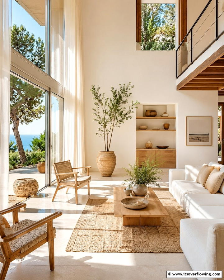 Bright Natural Lighting - 30 Mediterranean Living Room Ideas- Warm & Inviting Spaces