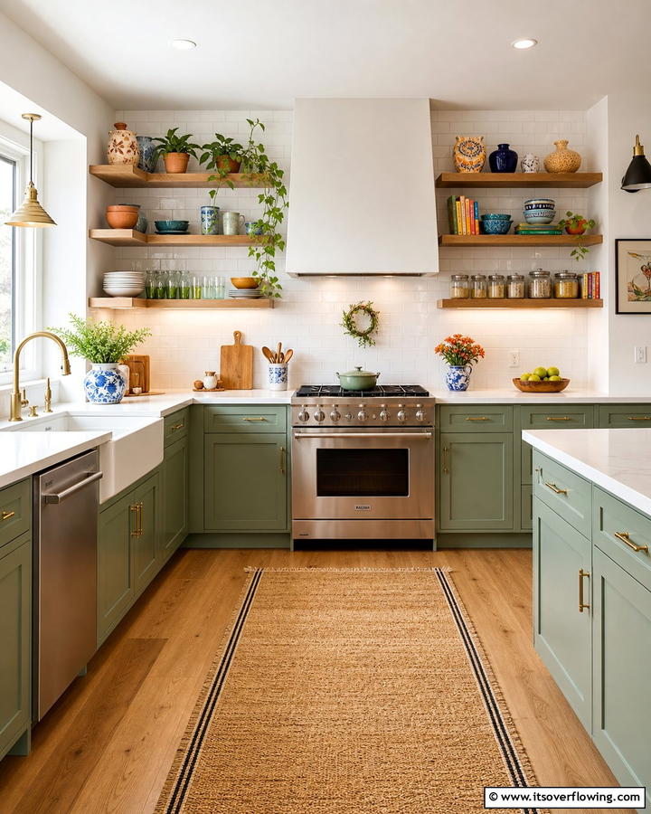 Bright Open Shelving - 21 Colorful Kitchen Ideas to Energize Your Cooking Space