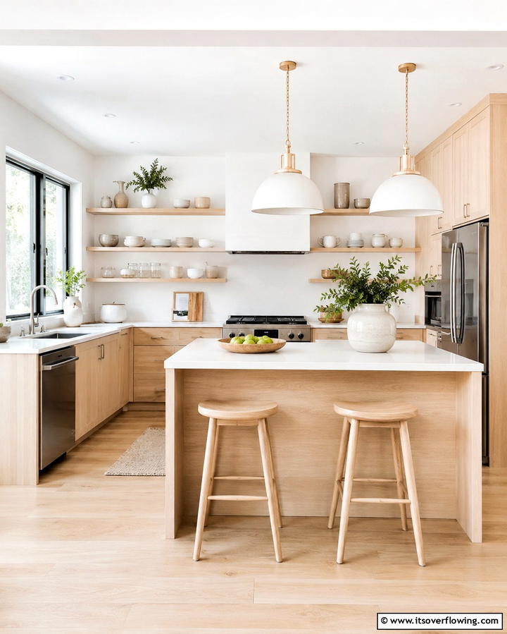 Bright Scandinavian Charm - 30 Kitchens with Light Wood Cabinets- Warm & Airy Designs