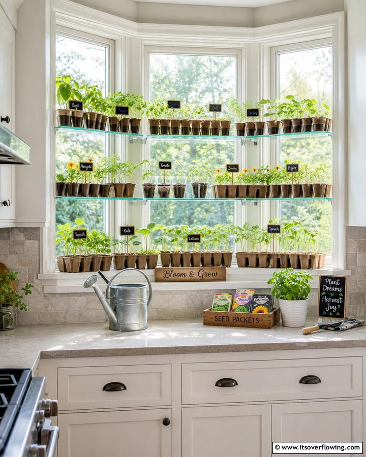Bright Seedling Nursery - 20 Garden Window Ideas to Brighten Your Indoor Space