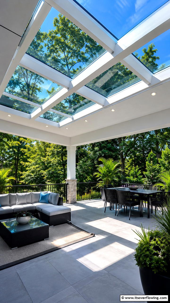 Bright Skylight Feature - 30 Deck Roof Ideas for Shaded Outdoor Living