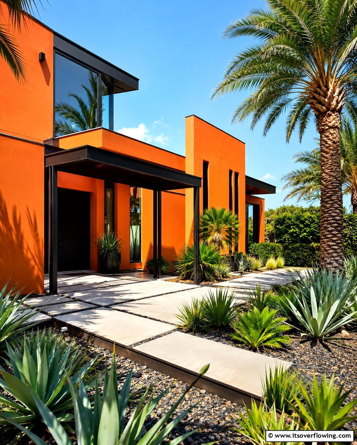 Bright Tangerine for a Bold Modern Statement - 25 Orange House Exterior Ideas for a Bold Look